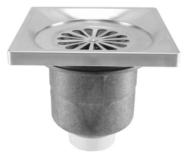 Riko Luxe doucheput met onderuitlaat 14 x 14 cm RVS