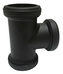 UniMatch buisverbinder T-stuk 32 mm mat zwart
