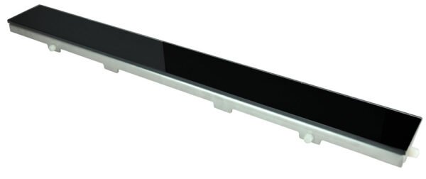 Glasrooster voor douchegoot 100 x 7 cm glanzend zwart - Roosters douchegoten | Lapy