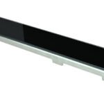 Wiesbaden glasrooster voor douchegoot 110 x 7 cm glanzend zwart - Roosters douchegoten | Lapy