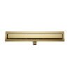 Douchegoot met flens en tegelrooster 70 x 7 cm geborsteld messing PVD - Douchegoten met rooster | Lapy