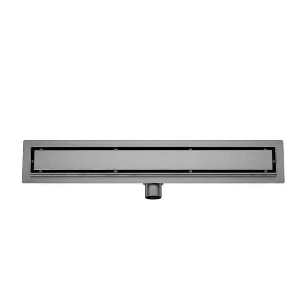 Douchegoot met flens en tegelrooster 100 x 7 cm gunmetal PVD - Douchegoten met rooster | Lapy