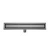 Douchegoot met flens en tegelrooster 100 x 7 cm gunmetal PVD - Douchegoten met rooster | Lapy