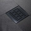 Doucheput met flens en zijuitlaat 15×15 cm mat zwart - Doucheputten | Lapy
