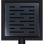 Doucheput met flens en zijuitlaat 20×20 cm mat zwart - Doucheputten | Lapy