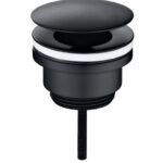 UniMatch open afvoerplug 5/4” mat zwart - Afvoerpluggen wastafels | Lapy