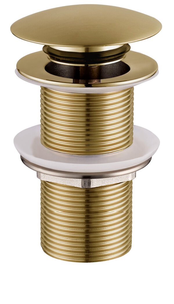 UniMatch clickwaste afvoerplug verlengd 5/4″ geborsteld messing PVD - Afvoerpluggen wastafels | Lapy