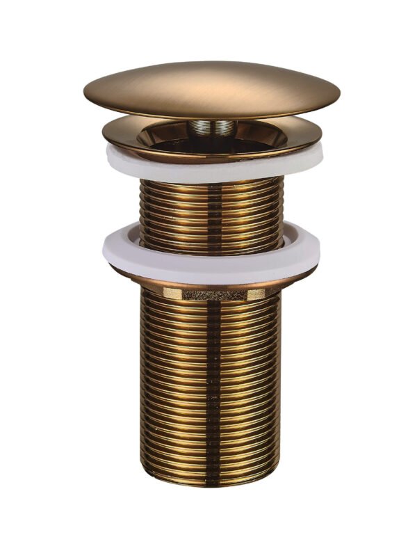 UniMatch open afvoerplug verlengd 5/4″ geborsteld brons koper PVD - Afvoerpluggen wastafels | Lapy