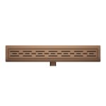 Douchegoot met flens en rooster 70 x 7 cm geborsteld brons koper PVD - Douchegoten met rooster | Lapy