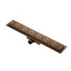 Douchegoot met flens en rooster 80 x 7 cm geborsteld brons koper PVD - Douchegoten met rooster | Lapy