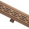 Douchegoot met flens en rooster 80 x 7 cm geborsteld brons koper PVD - Douchegoten met rooster | Lapy