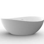 Waive vrijstaand ligbad 160 x 95 cm solid surface mat wit - Baden | Lapy