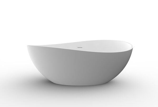 Waive vrijstaand ligbad 160 x 95 cm solid surface mat wit - Baden | Lapy
