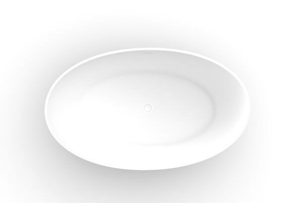 Waive vrijstaand ligbad 160 x 95 cm solid surface mat wit - Baden | Lapy