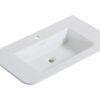 Laro wastafel enkel met 1 kraangat ronde hoeken 80 x 48 x 1,5 cm solid surface mat wit - Wastafels | Lapy