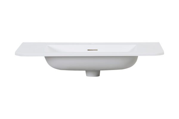 Laro wastafel enkel met 1 kraangat ronde hoeken 80 x 48 x 1,5 cm solid surface mat wit - Wastafels | Lapy