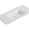 Laro wastafel enkel met 1 kraangat ronde hoeken 100 x 48 x 1,5 cm solid surface mat wit - Wastafels | Lapy
