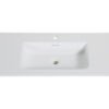 Laro wastafel enkel met 1 kraangat ronde hoeken 100 x 48 x 1,5 cm solid surface mat wit - Wastafels | Lapy