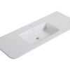 Laro wastafel enkel met 1 kraangat ronde hoeken 120 x 48 x 1,5 cm solid surface mat wit - Wastafels | Lapy