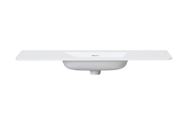 Laro wastafel enkel met 1 kraangat ronde hoeken 120 x 48 x 1,5 cm solid surface mat wit - Wastafels | Lapy