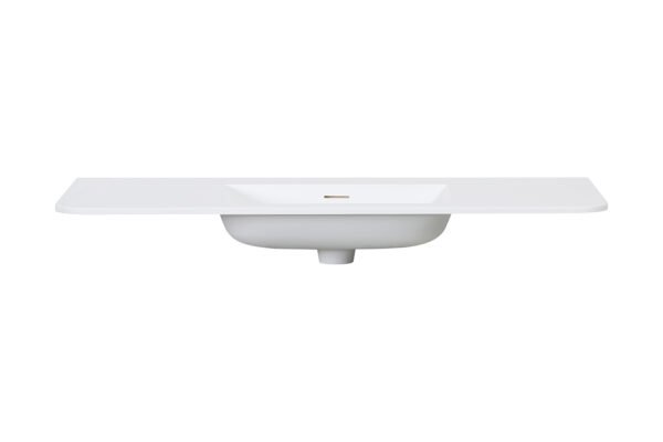Laro wastafel zonder kraangat ronde hoeken 120 x 48 x 1,5 cm solid surface mat wit - Wastafels | Lapy