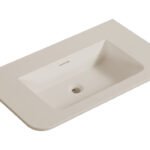 Laro wastafel zonder kraangat ronde hoeken 80 x 48 x 1,5 cm solid surface beige - Wastafels | Lapy