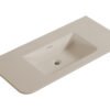 Laro wastafel zonder kraangat ronde hoeken 100 x 48 x 1,5 cm solid surface beige - Wastafels | Lapy