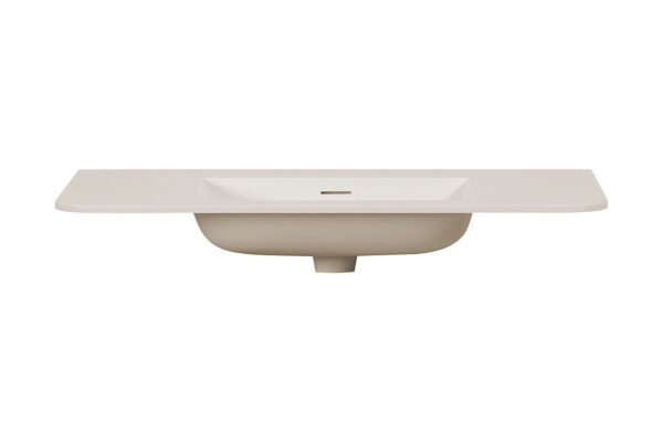 Laro wastafel zonder kraangat ronde hoeken 100 x 48 x 1,5 cm solid surface beige - Wastafels | Lapy