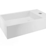 Lotte fontein rechts 40 x 22 x 10 cm solid surface mat wit - Fonteinen | Lapy
