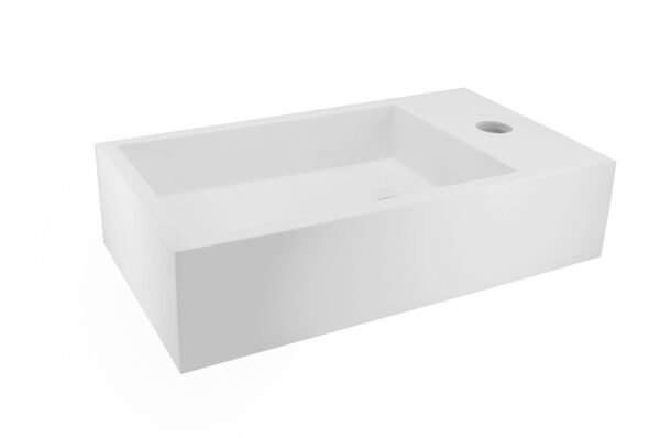 Lotte fontein rechts 40 x 22 x 10 cm solid surface mat wit