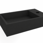 Lotte fontein rechts 40 x 22 x 10 cm solid surface mat zwart - Wastafels | Lapy