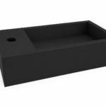 Lotte fontein links 40 x 22 x 10 cm solid surface mat zwart - Wastafels | Lapy