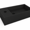 Lotte fontein links 40 x 22 x 10 cm solid surface mat zwart - Wastafels | Lapy