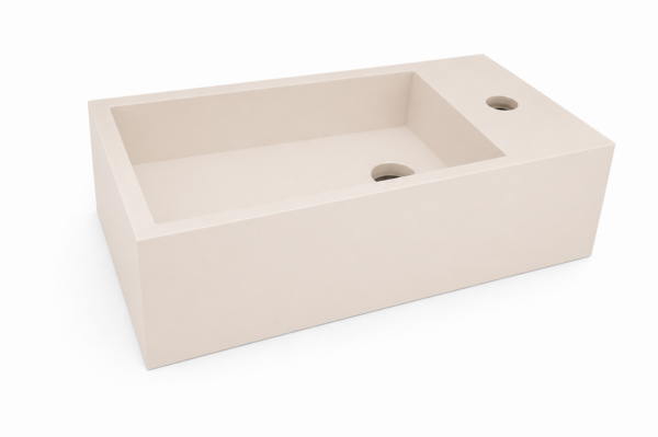 Lotte fontein rechts 40 x 22 x 10 cm solid surface beige - Wastafels | Lapy
