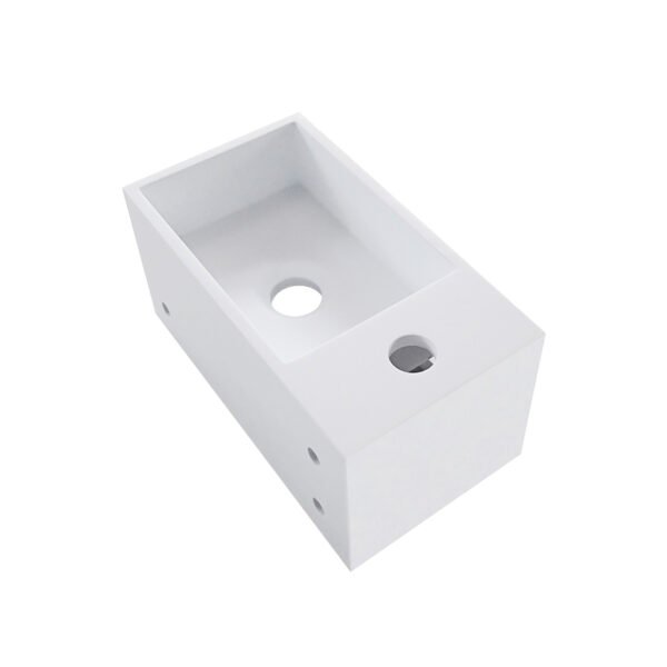 Julia fontein links 35 x 20 x 16 cm solid surface mat wit - Fonteinen | Lapy