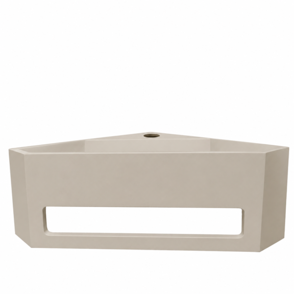 Julia hoekfontein 35 x 35 x 16 cm solid surface beige - Wastafels | Lapy
