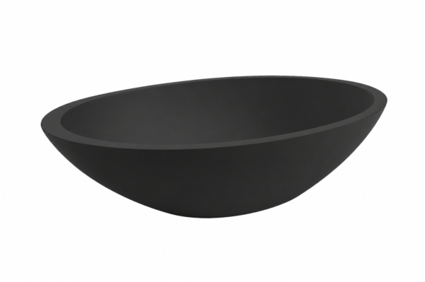 Kim waskom ovaal 59 x 35 x 11 cm solid surface mat zwart - Wastafels | Lapy