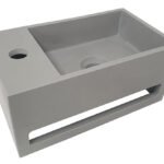 Julia fontein links 35 x 20 x 16 cm solid surface betonlook - Fonteinen | Lapy