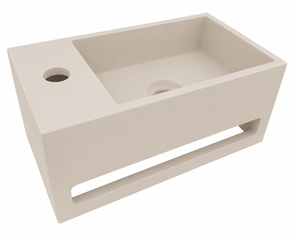 Julia fontein links 35 x 20 x 16 cm solid surface beige - Wastafels | Lapy
