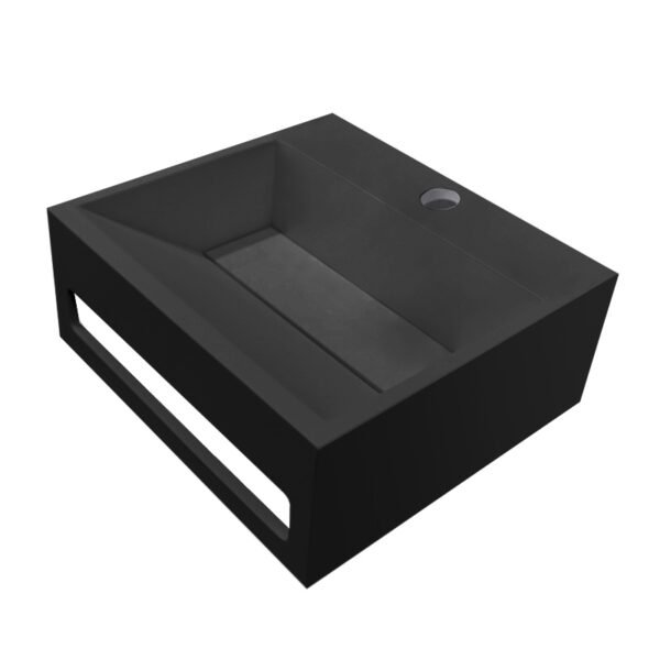 Julia fontein 30 x 28 x 12,5 cm solid surface mat zwart - Fonteinen | Lapy