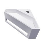Julia hoekfontein 35 x 35 x 16 cm solid surface mat wit - Fonteinen | Lapy