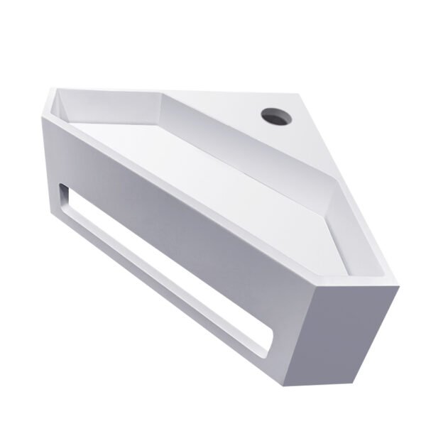 Julia hoekfontein 35 x 35 x 16 cm solid surface mat wit - Fonteinen | Lapy