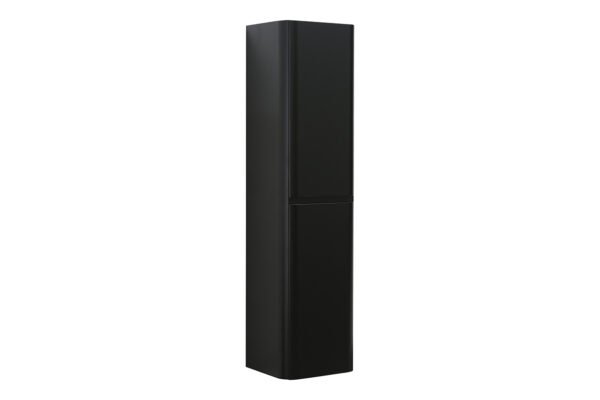 Novira kolomkast afgeronde hoeken 160 x 40 x 35 cm mat zwart - Badkamermeubelen | Lapy