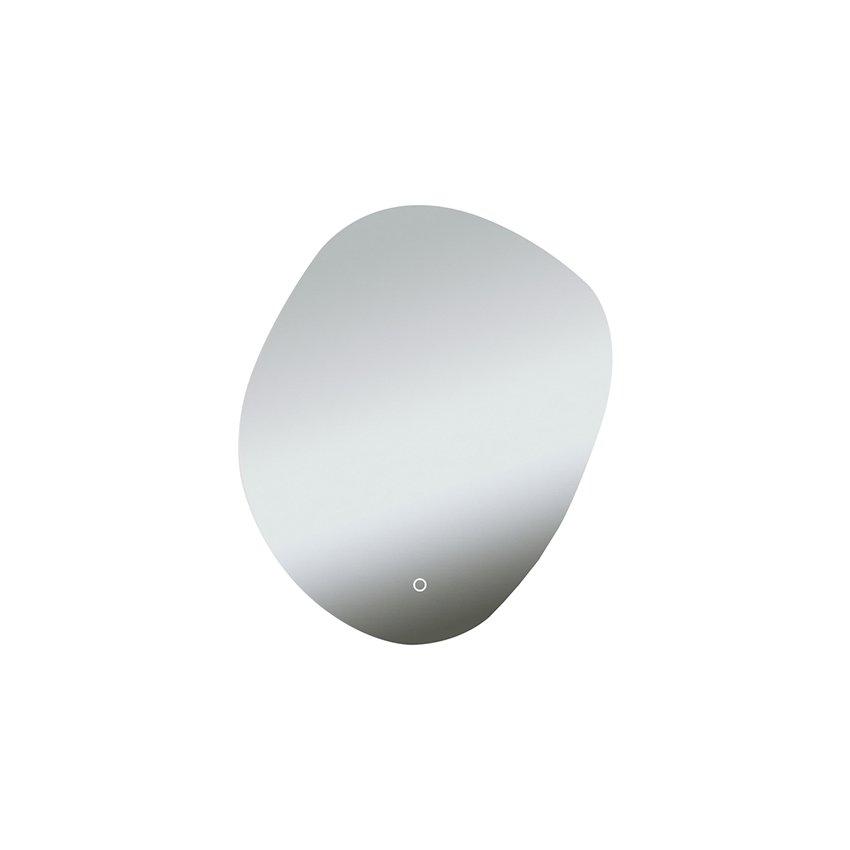 Ellva spiegel organisch met LED, dimbaar en spiegelverwarming 70 x 80 cm