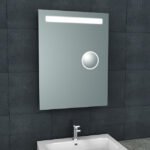 Tigris spiegel rechthoek met LED en scheerspiegel 60 x 80 cm - Spiegels met verlichting | Lapy