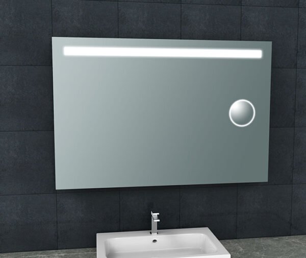 Tigris spiegel rechthoek met LED en scheerspiegel 120 x 80 cm - Spiegels met verlichting | Lapy