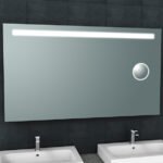 Tigris spiegel rechthoek met LED en scheerspiegel 140 x 80 cm - Spiegels met verlichting | Lapy