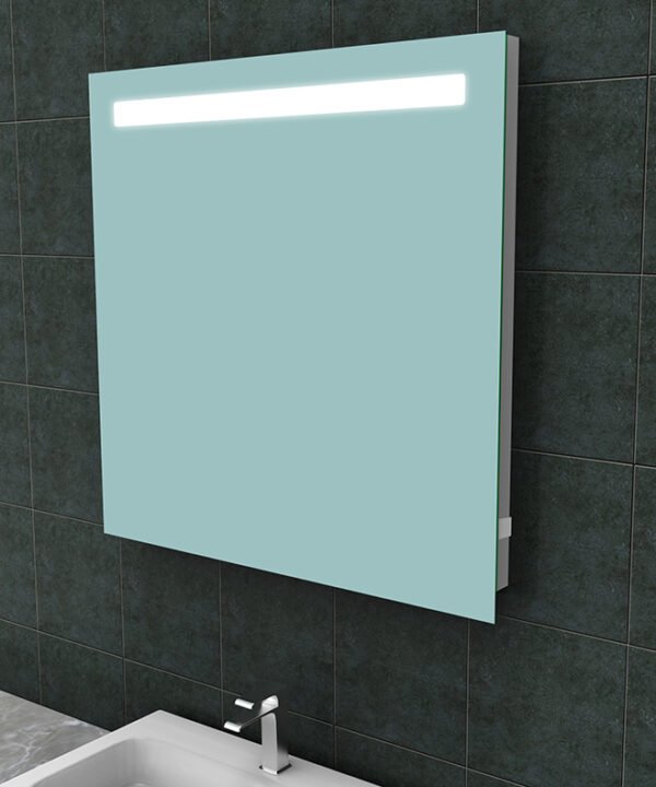 Tigris spiegel vierkant met LED en stopcontact 80 x 80 cm - Spiegels met verlichting | Lapy