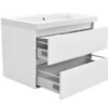 Vision onderkast met 2 laden 80 x 46 cm glans wit - Wastafelkasten | Lapy