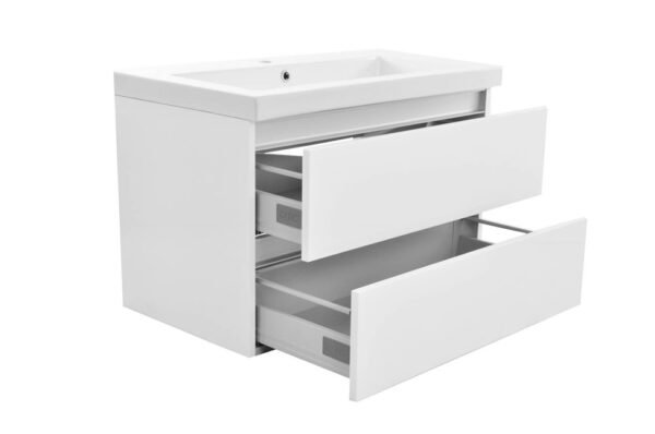 Vision onderkast met 2 laden 80 x 46 cm glans wit - Wastafelkasten | Lapy